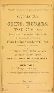 Tapa de Catalogue of coins, medals, tokens ...