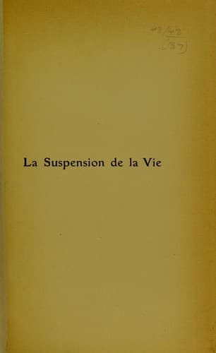 Tapa de La suspension de la vie