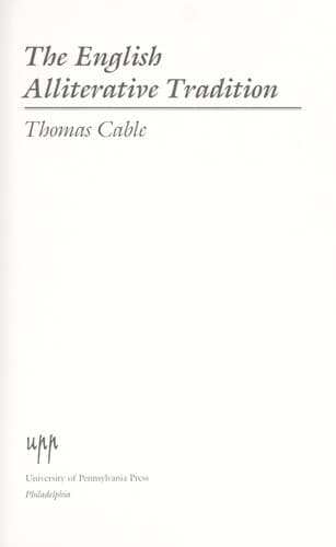 Tapa de The English alliterative tradition