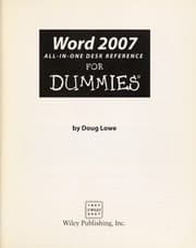 Tapa de Word 2007 all-in-one desk reference for dummies