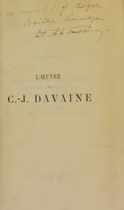 Tapa de L'oeuvre de C.-J. Davaine