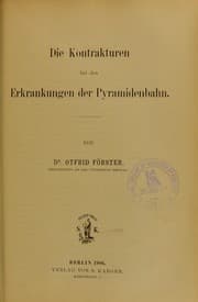 Tapa de Die Kontrakturen bei den Erkrankungen der Pyramidenbahn