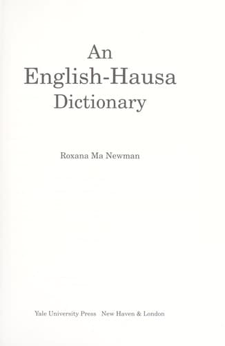 Tapa de An English-Hausa dictionary