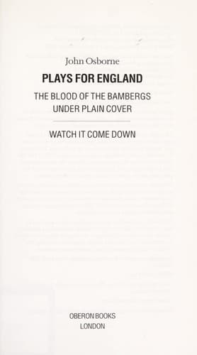 Tapa de Plays for England