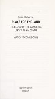 Tapa de Plays for England