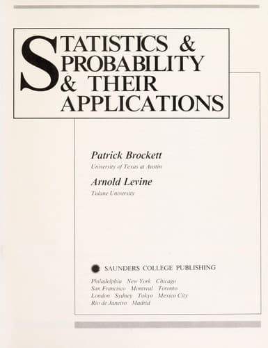 Tapa de Statistics & probability & their applications