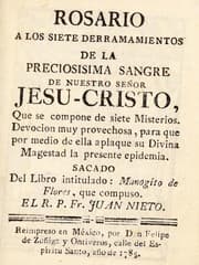 Tapa de Rosario a los siete derramamientos de la preciosisima sangre de Nuestro Se©łor Jesu-Cristo