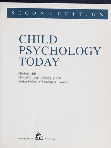 Tapa de Child psychology today