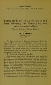 Tapa de Beitrag zur Lehre von der Polymastie und ihrer Beziehung zur Entwickelung von Brustdr©ơsengeschw©ơlsten