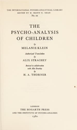 Tapa de The psycho-analysis of children
