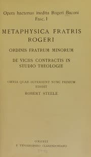 Tapa de Opera hactenus inedita Rogeri Baconi ...