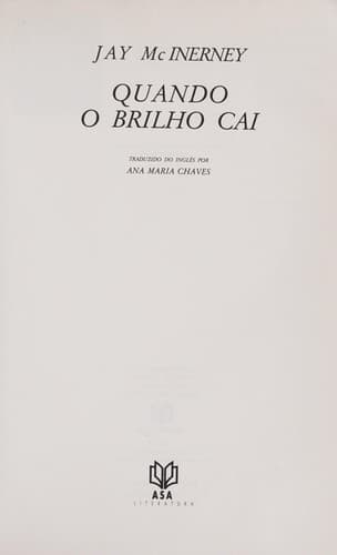 Tapa de Quando o brilho cai