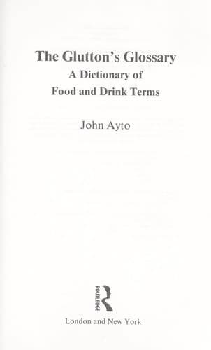 Tapa de The glutton's glossary
