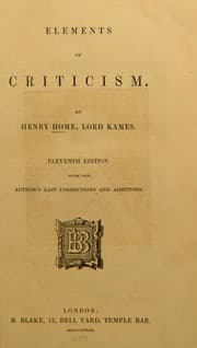 Tapa de Elements of criticism