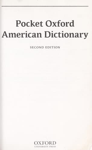 Tapa de Pocket Oxford American dictionary