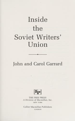 Tapa de Inside the Soviet Writers' Union