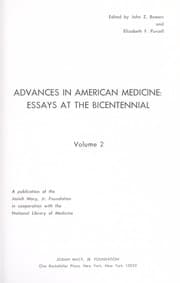 Tapa de Advances in American medicine : essays at the Bicentennial