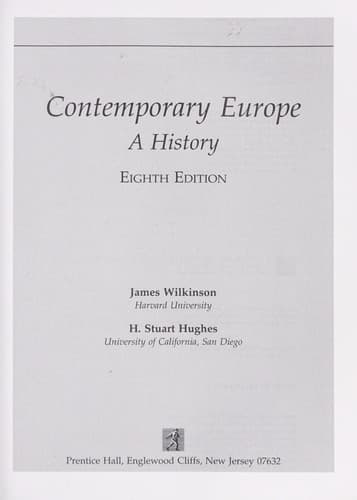 Tapa de Contemporary Europe
