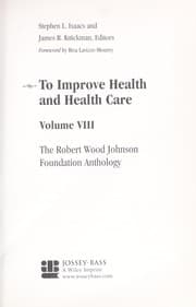 Tapa de To improve health and health care