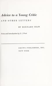 Tapa de Advice to a young critic, and other letters