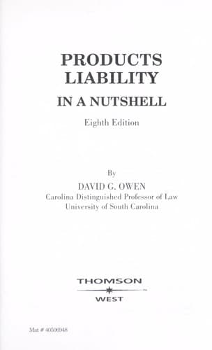 Tapa de Products liability in a nutshell