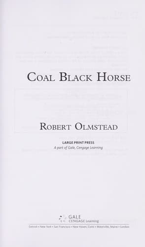 Tapa de Coal Black Horse (Large Print Press)