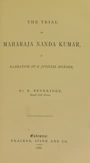 Tapa de The trial of Maharaja Nanda Kumar