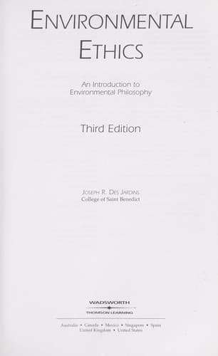 Tapa de Environmental ethics