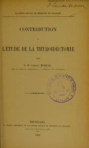 Tapa de Contribution ©  l'©♭tude de la thyro© dectomie