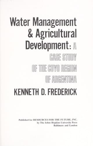 Tapa de Water management & agricultural development