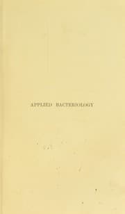 Tapa de Applied bacteriology; an introductory handbook for the use of students, medical officers of health, analysts and sanitarians