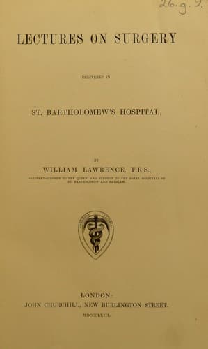 Tapa de Lectures on surgery