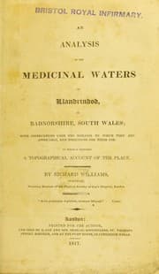 Tapa de An analysis of the medicinal waters of Llandrindod in Radnorshire, South Wales
