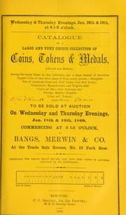 Tapa de Catalogue of a large and very choice collection of coins, tokens & medals ...