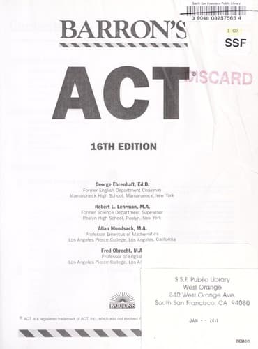 Tapa de Barron's ACT