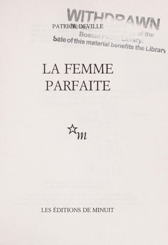 Tapa de La femme parfaite