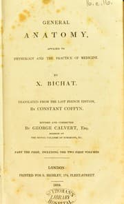 Tapa de Anatomie générale, appliquée à la physiologie et à la médecine