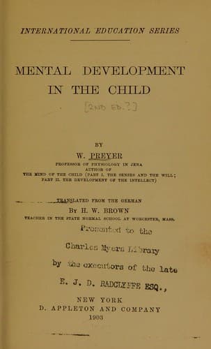 Tapa de Mental development in the child