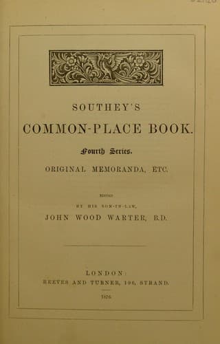 Tapa de Common-place book