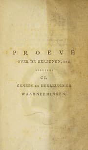 Tapa de Proeve over de herzenen en zenuwen, en eenige derzelver ziekten