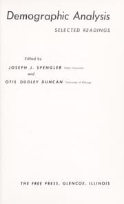 Tapa de Demographic analysis; selected readings