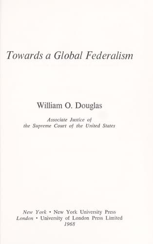 Tapa de Towards a global federalism