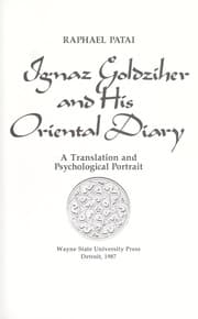 Tapa de Ignaz Goldziher and his Oriental diary