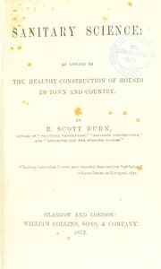 Tapa de Sanitary science, as applied to the healthy construction of houses in town and country
