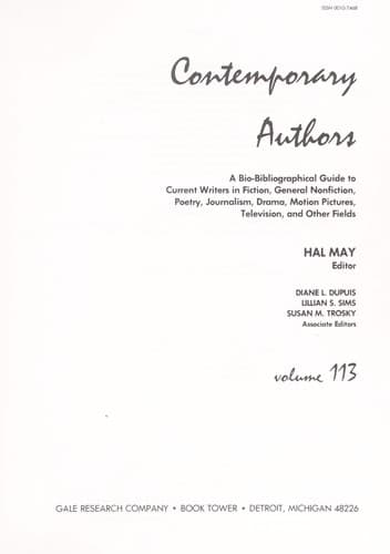 Tapa de Contemporary Authors