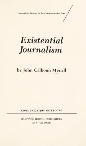Tapa de Existential journalism