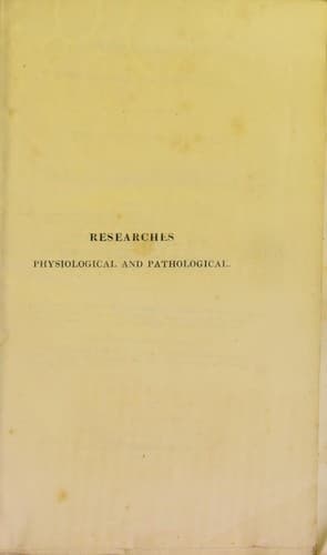 Tapa de Researches physiological and pathological