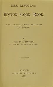 Tapa de Mrs. Lincoln's Boston cook book
