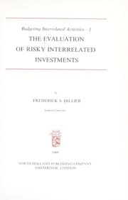 Tapa de The evaluation of risky interrelated investments