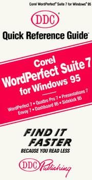Tapa de Corel Wordperfect Suite 7 for Windows 95, Quick Reference